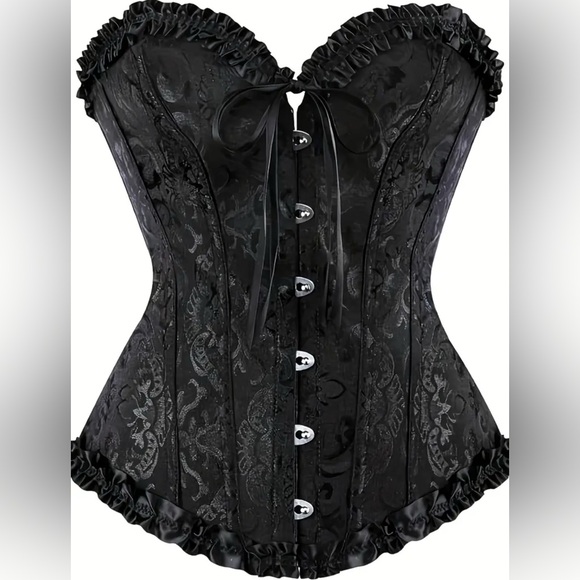STUNNING Black Lace Corset Sz M - Picture 1 of 8